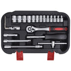 46-osainen 1/4" Hylsysarja Pikairroitus Räikkäsarjalla