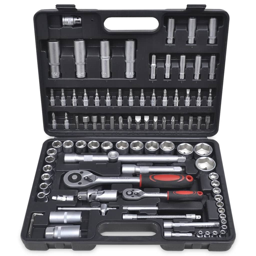 94-osainen 1/2" & 1/4" Hylsysarja Pikairroitus Räikkäsarjalla