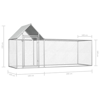 Hönshus 3x1x1,5 m galvaniserat stål