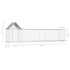 Kanahäkki 5x1x1,5 m galvanoitu teräs