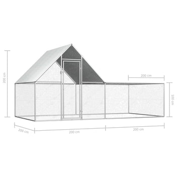 Hönshus 4x2x2 m galvaniserat stål