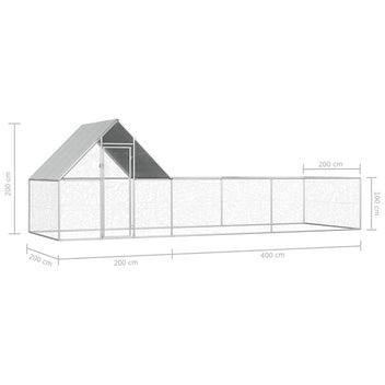 Hönshus 6x2x2 m galvaniserat stål