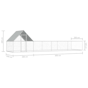 Hönshus 8x2x2 m galvaniserat stål