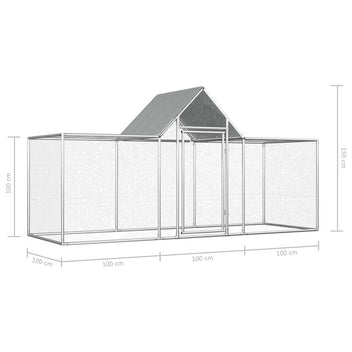 Hönshus 3x1x1,5 m galvaniserat stål
