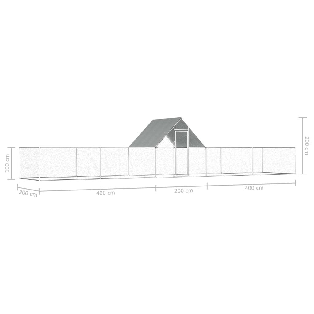 Hönshus 10x2x2 m galvaniserat stål
