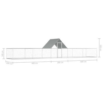 Hönshus 10x2x2 m galvaniserat stål