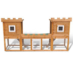 Suuri kaninkoppi/eläinten ulkohäkki kahdella pesällä