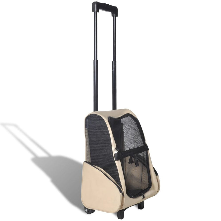 Hopfällbar husdjursvagn, multifunktionell, beige