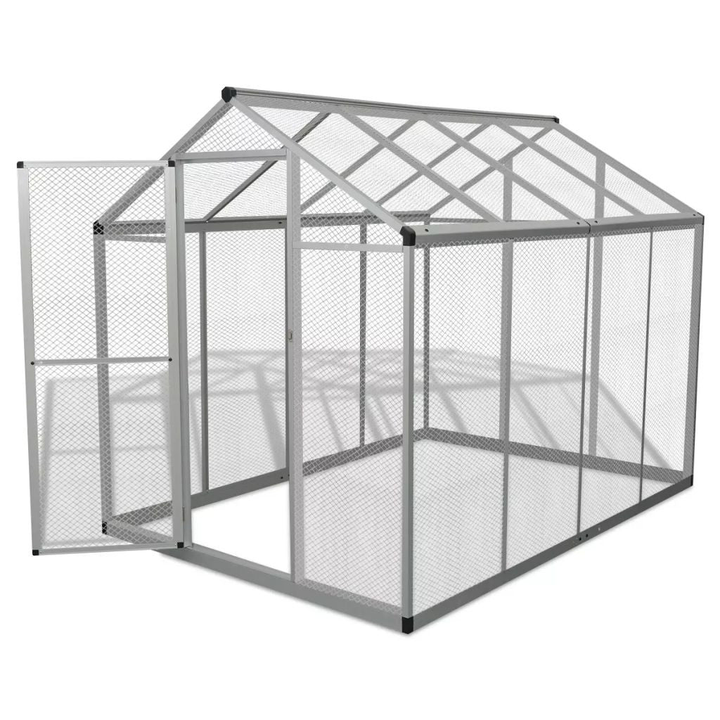 Lintuhäkki ulkotiloihin alumiini 178x242x192 cm