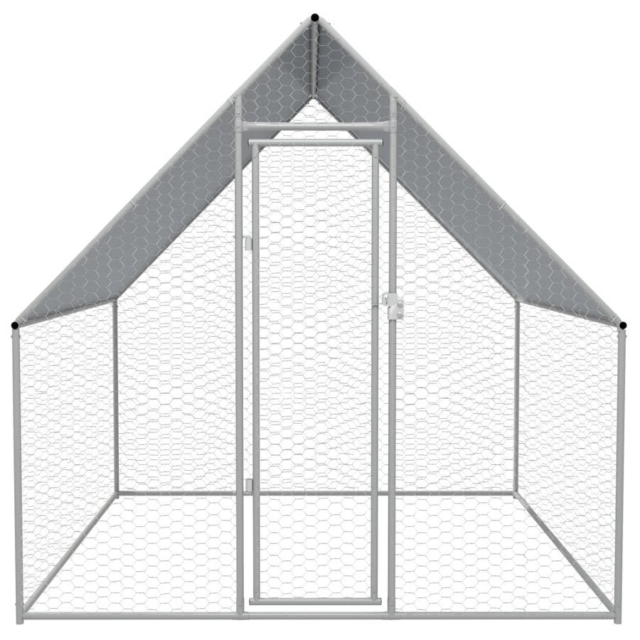 Utomhus hönshus, galvaniserat stål, 2x2x1,92 m