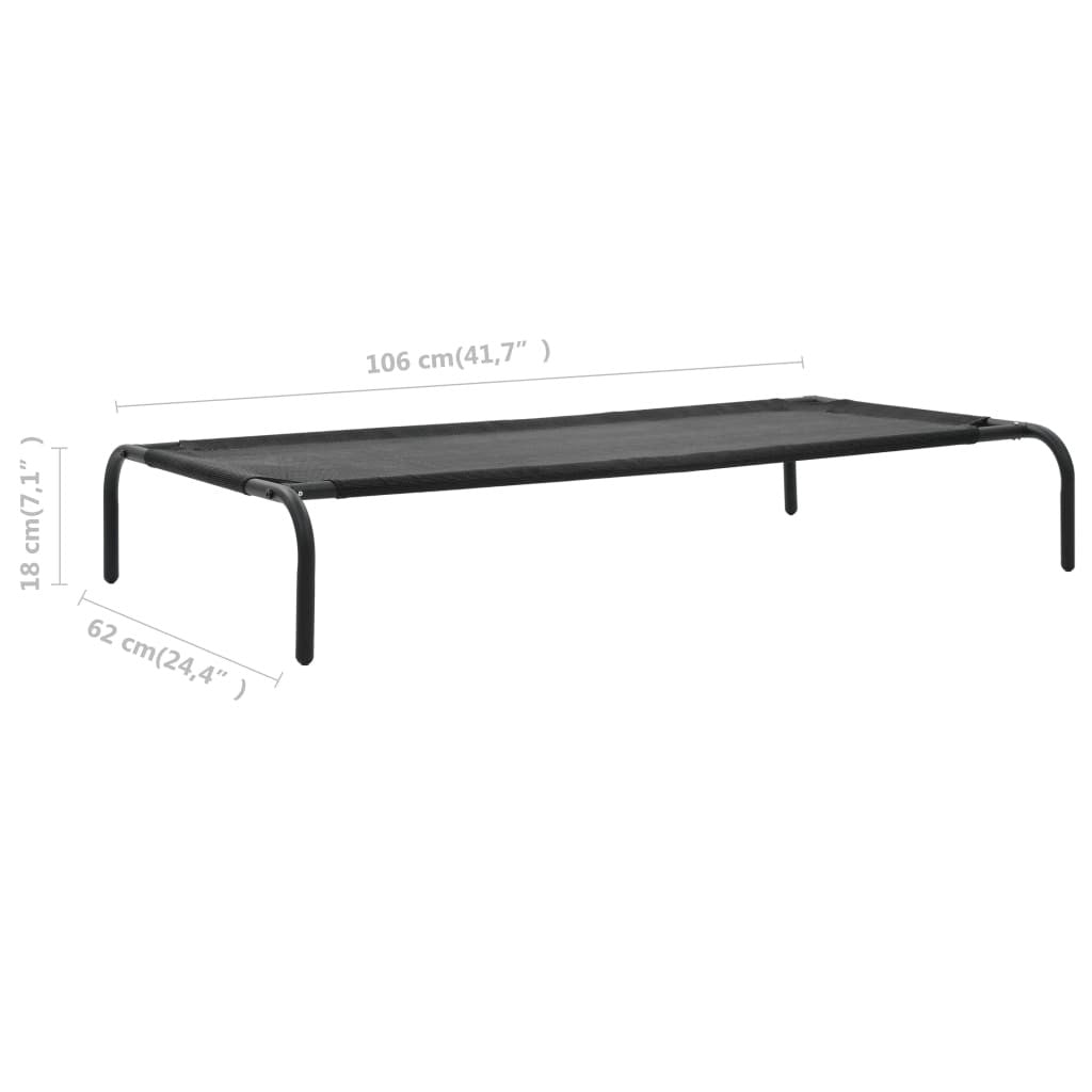 Kohotettu koiranpeti L textilene musta