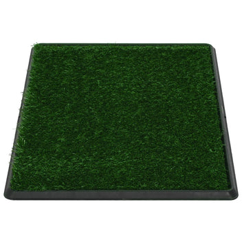 Husdjurstoalett på plattform och konstgräs, grön, 76x51x3 cm WC