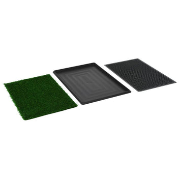Husdjurstoalett på plattform och konstgräs, grön, 76x51x3 cm WC
