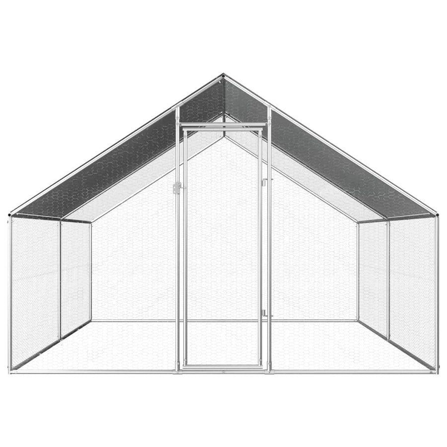 Utomhus hönshus, galvaniserat stål, 2,75 x 4 x 1,92 m