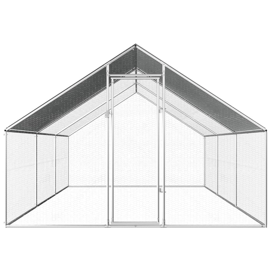 Utomhus hönshus, galvaniserat stål, 2,75 x 6 x 1,92 m