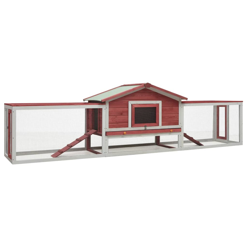 Kaninbur, röd, 303x60x86 cm – Preeco.fi