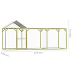 Kanahäkki 4,5x1,5x2 m kyllästetty mänty