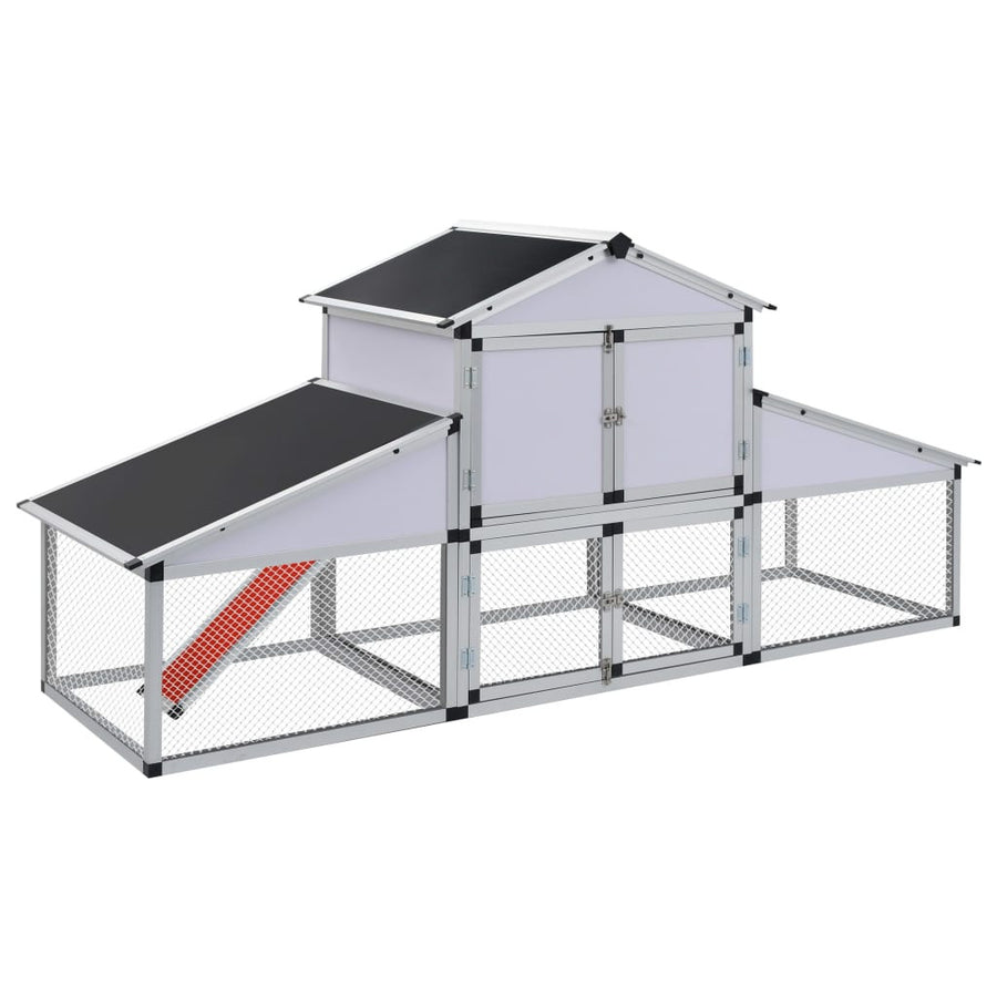 Hönshus med inhägnad och rede, aluminium