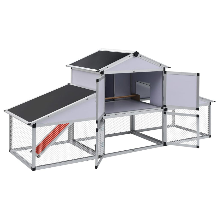 Hönshus med inhägnad och rede, aluminium
