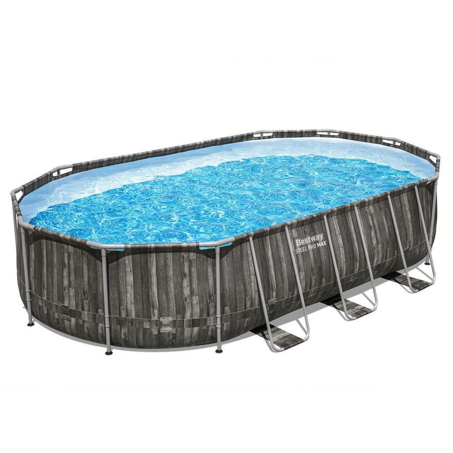 POWER STEEL OVAL POOL SET 6.10 x 3.66 x 1.22 M