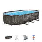 POWER STEEL OVAL POOL SET 6.10 x 3.66 x 1.22 M