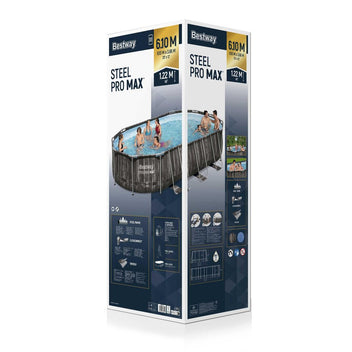 POWER STEEL OVAL POOL SET 6.10 x 3.66 x 1.22 M