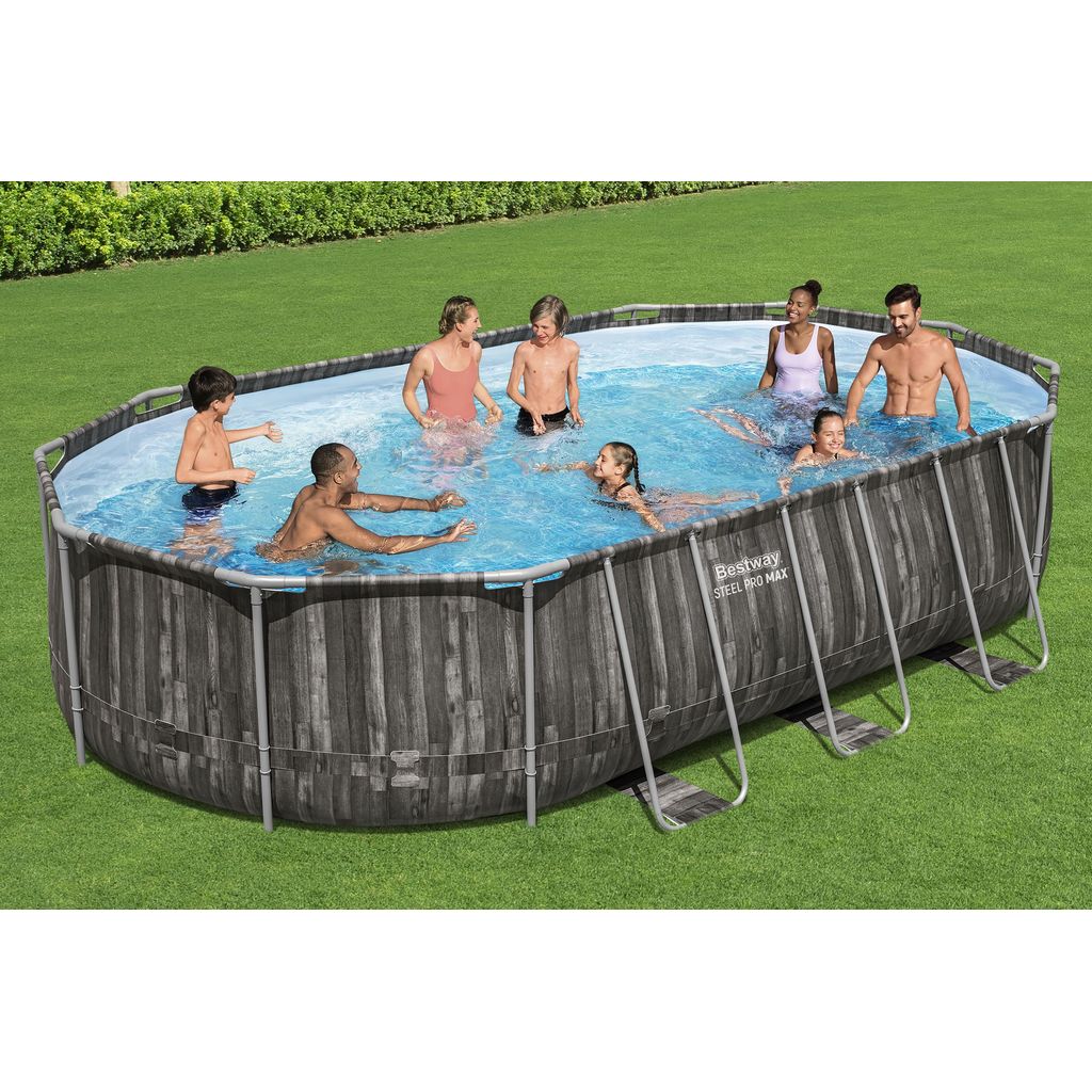 POWER STEEL OVAL POOL SET 6.10 x 3.66 x 1.22 M