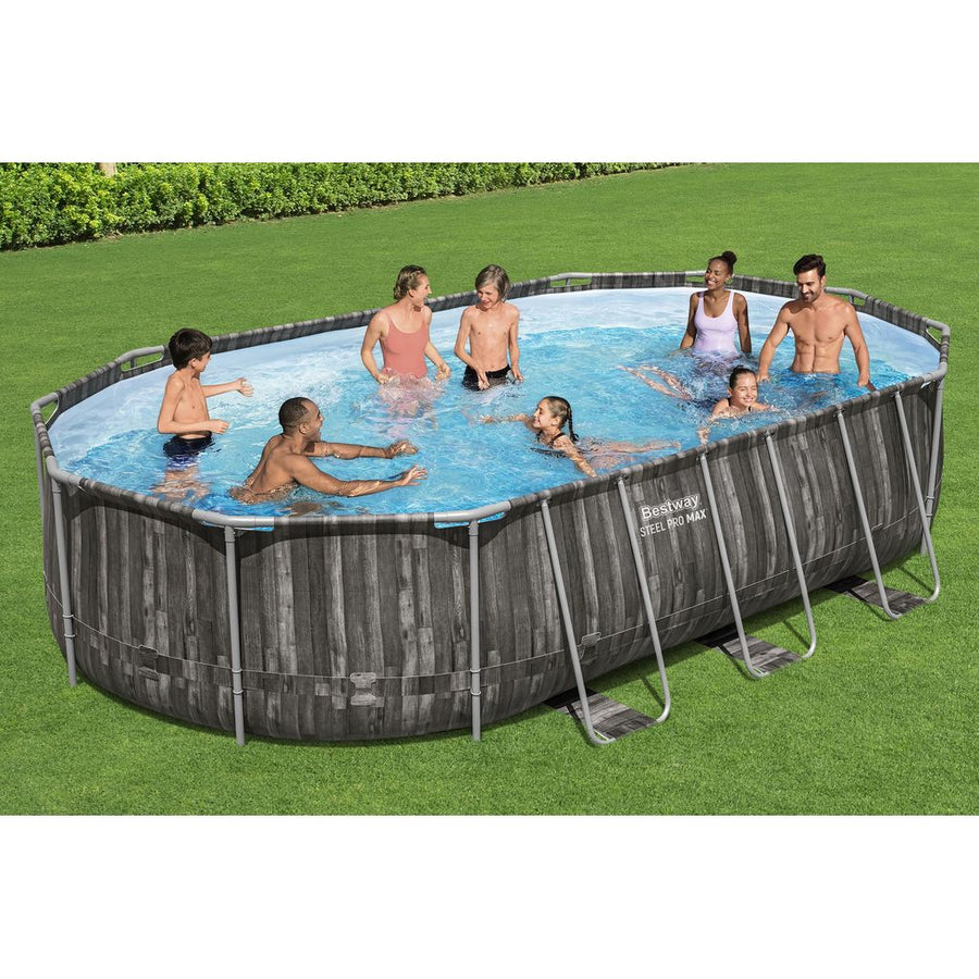 POWER STEEL OVAL POOL SET 6.10 x 3.66 x 1.22 M