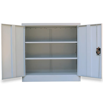 Toimistokaappi 2 ovella 90 cm harmaa metalli