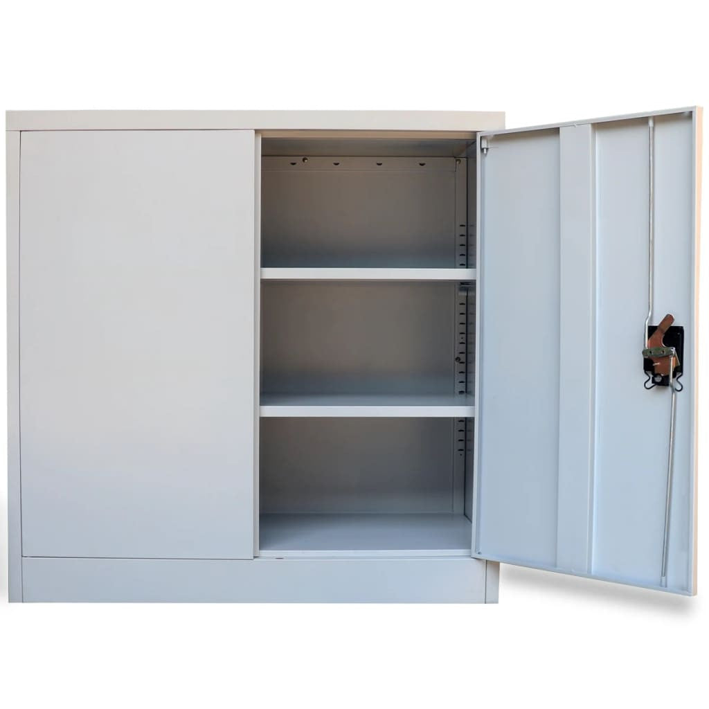 Toimistokaappi 2 ovella 90 cm harmaa metalli