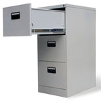 Arkistokaappi 3 vetolaatikolla 102,5 cm harmaa metalli