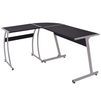 Hörnbord, L-form, svart