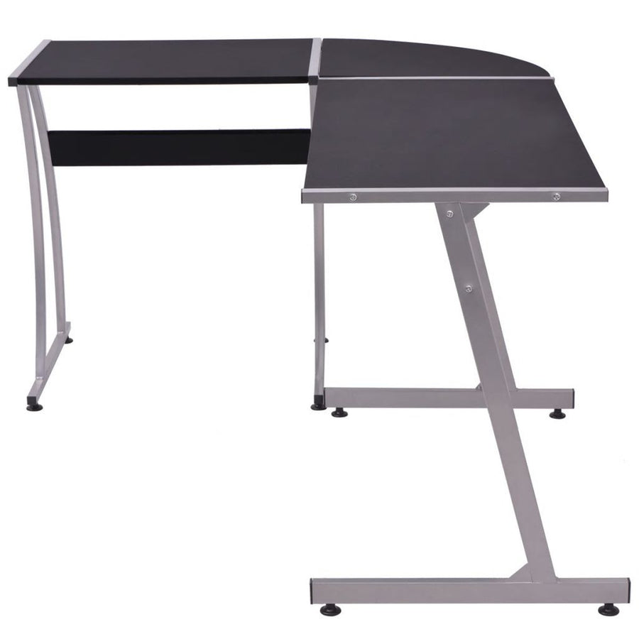 Hörnbord, L-form, svart