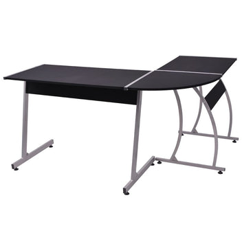 Hörnbord, L-form, svart