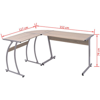 Hörnbord L-form Eik