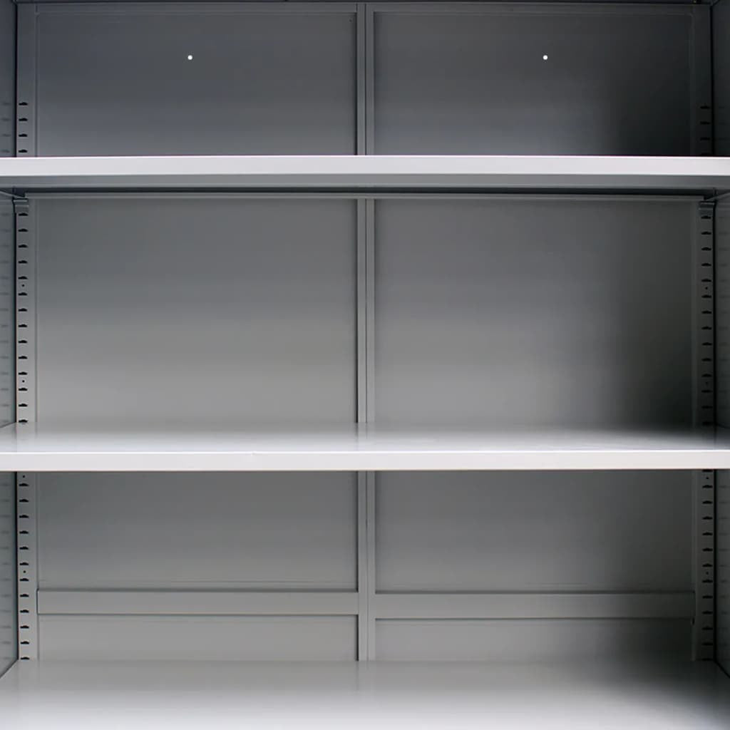 Kontorsskåp med 2 dörrar Stål 90x40x180 cm Grå