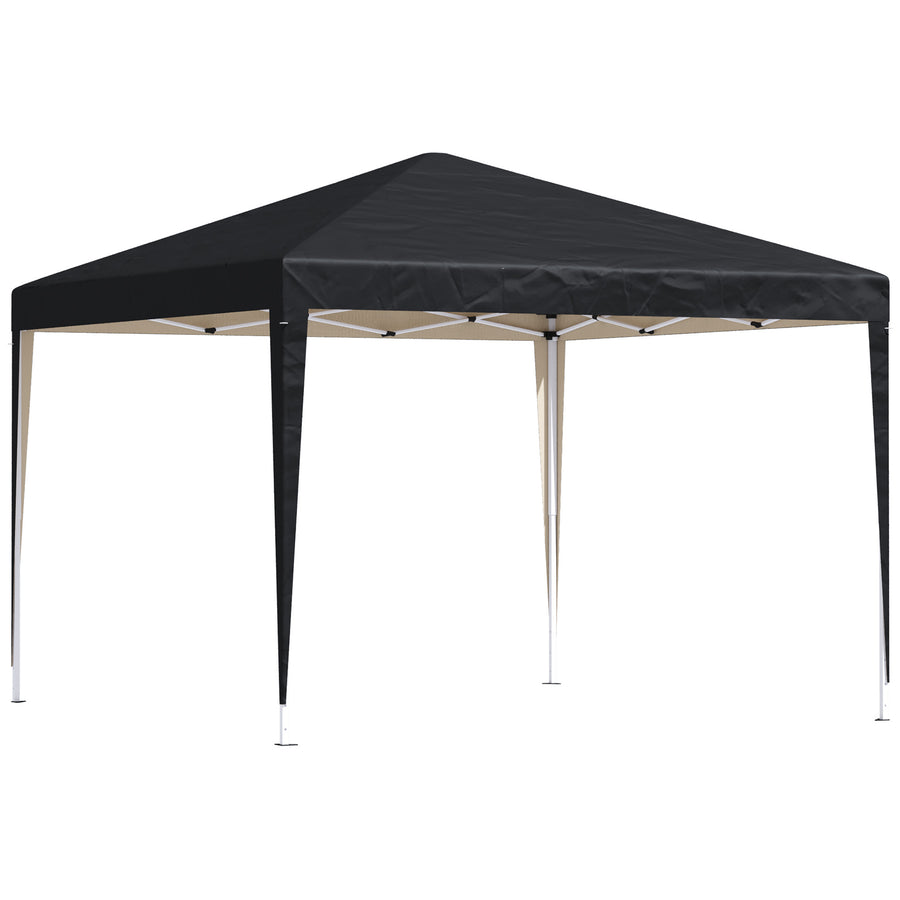 Pop-up-katos 2,95 x 2,95 m kantolaukulla, UV-suoja, musta