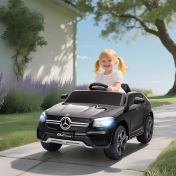 Lasten sähköauto Mercedes-Benz GLC Coupé 12V, kaukosäädin, LED ja musiikki, 3–6 v, musta