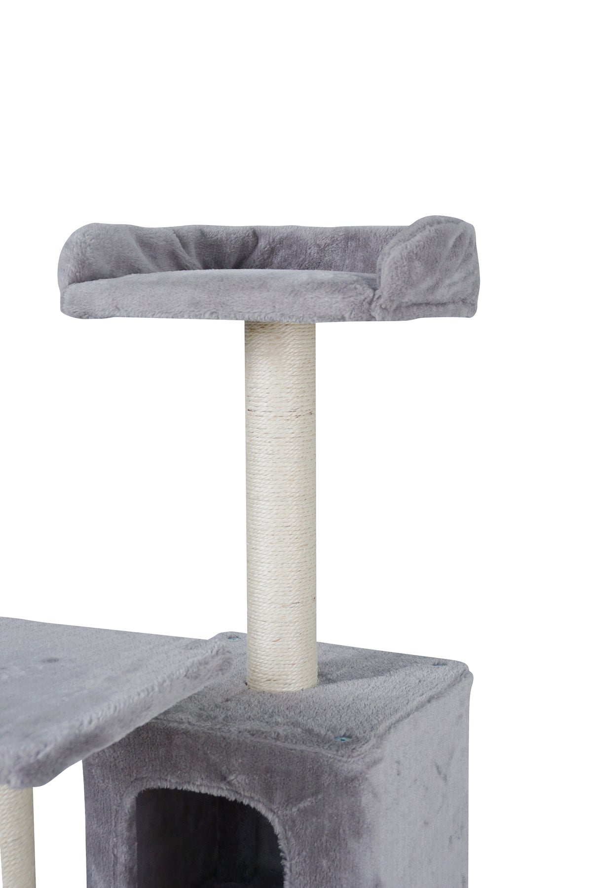 Kattklösbräda 170 cm – 55 x 55 cm botten, 3,4 mm sisal, ljusgrå