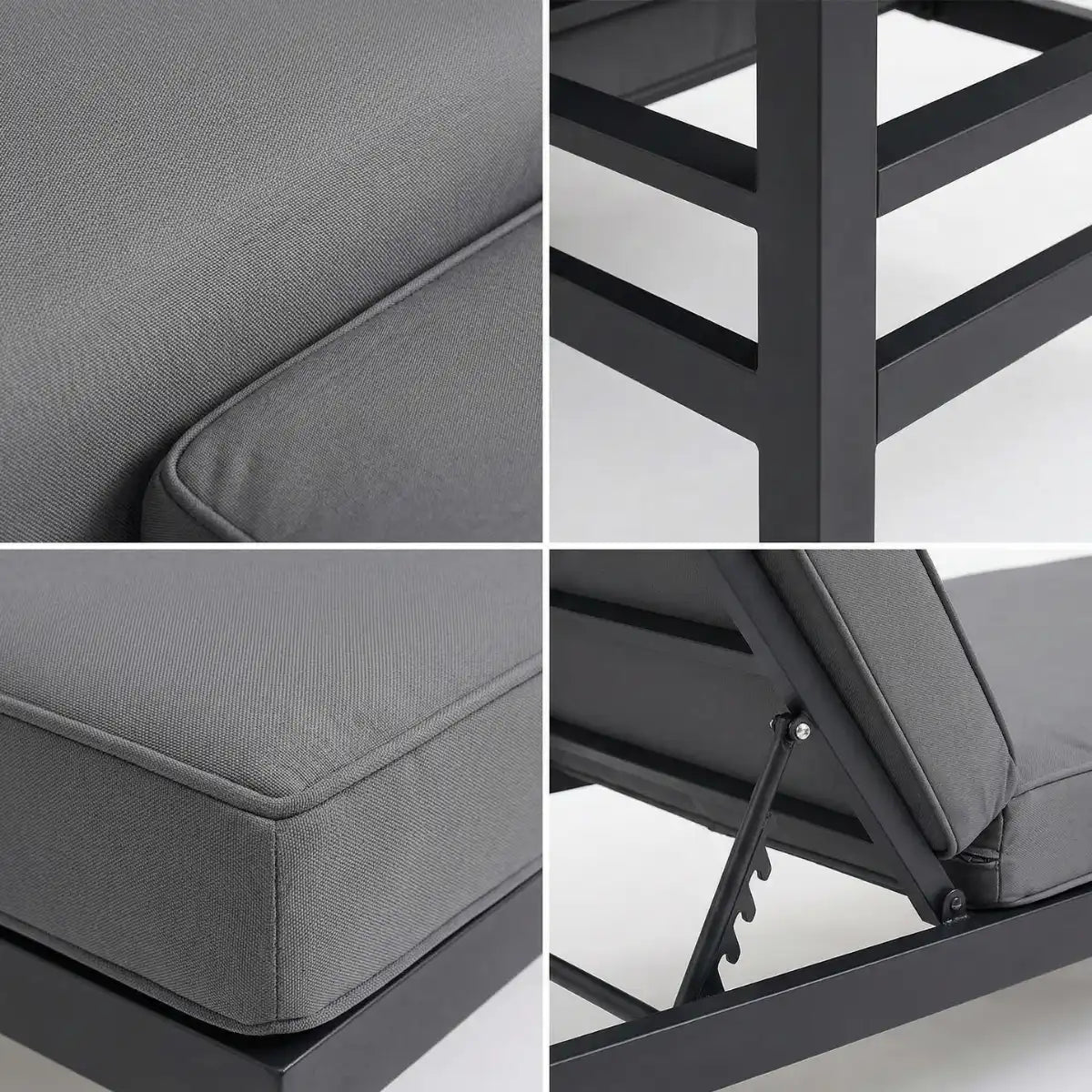 Pohjola Garden Aurinkovuode / Aurinkosänky 175cm, Musta / Harmaa