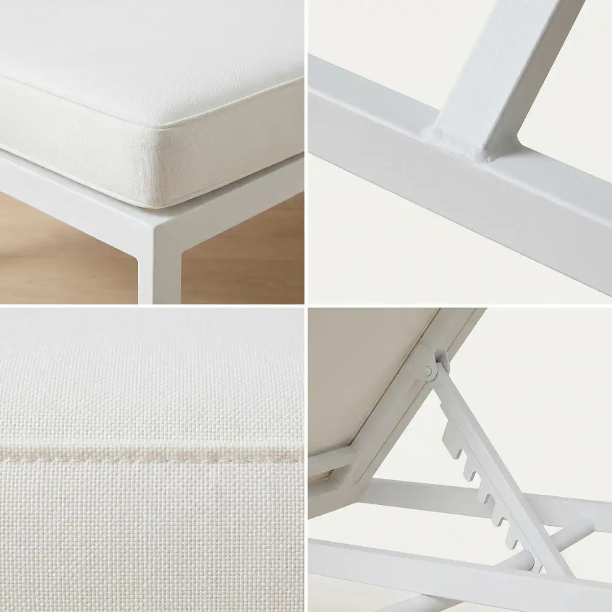 Pohjola Garden Aurinkotuoli Säädettävällä Selkänojalla 200 cm, Valkoinen, ILONA