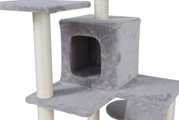 Kattklösbräda 170 cm – 55 x 55 cm botten, 3,4 mm sisal, ljusgrå