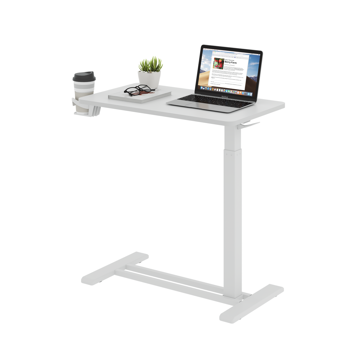 Flexispot justerbart sidobord 70 x 40 cm, vitt