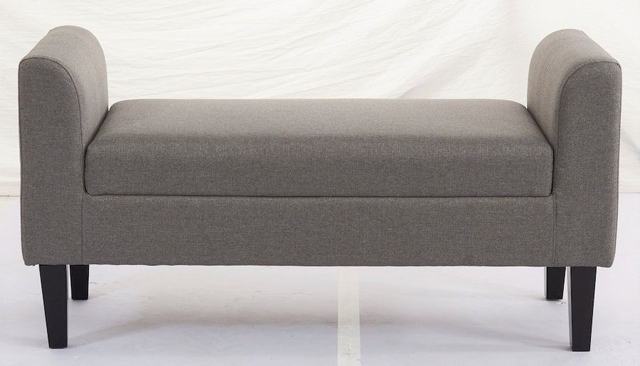 Bänk 115x44x58cm, tygklädsel, ljusgrå