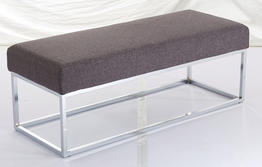 Bänk 114x44x42cm, tygklädsel, mörkgrå