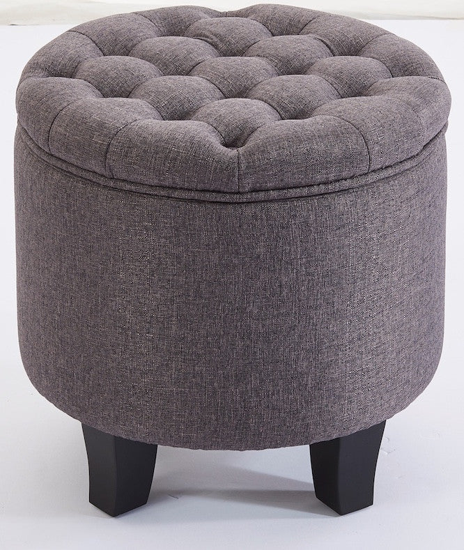 Säilytysrahi kangasverhoilulla Ø42cm, tummanharmaa