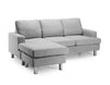 Kulmasohva Julie 3-paikkainen, vaaleanharmaa