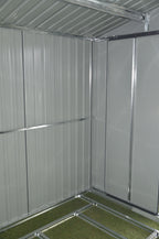 POHJOLA GARDEN Pihavaja 5,3m2 Puutarhavaja, Peltivarasto, Työkaluvaja Valkoinen + sokkeli