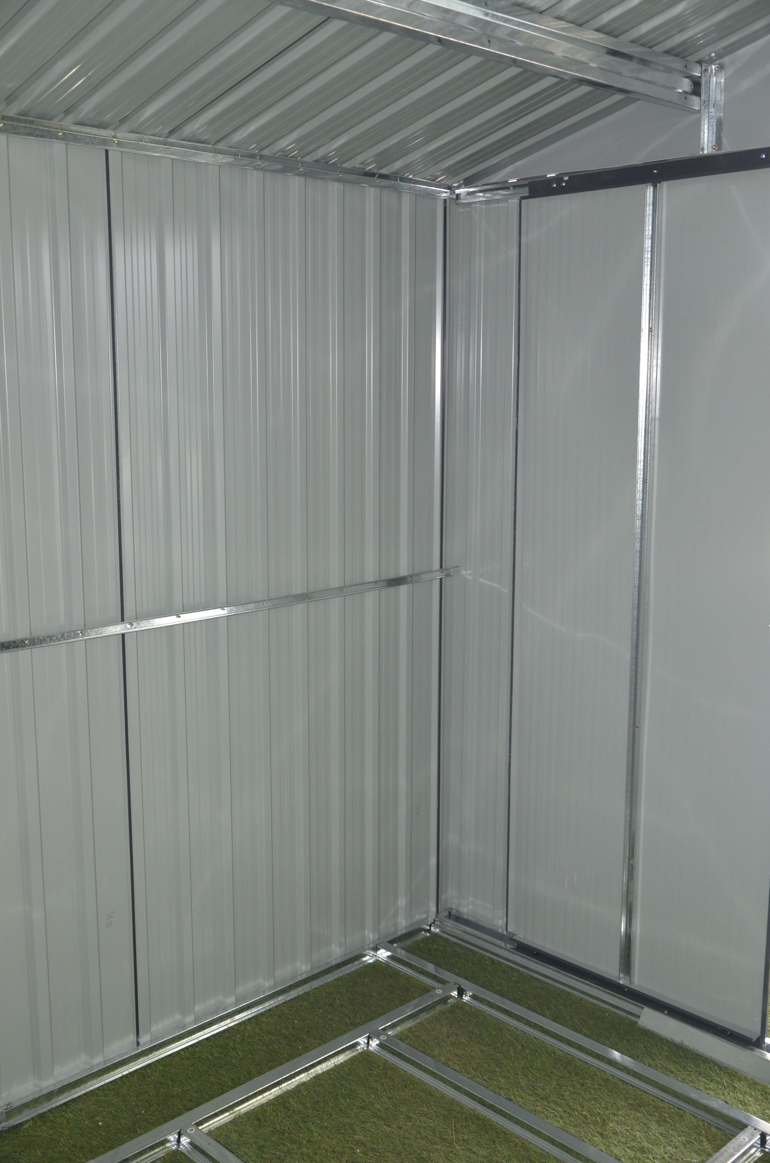 POHJOLA GARDEN Pihavaja 5,3m2 Puutarhavaja, Peltivarasto, Työkaluvaja Valkoinen + sokkeli