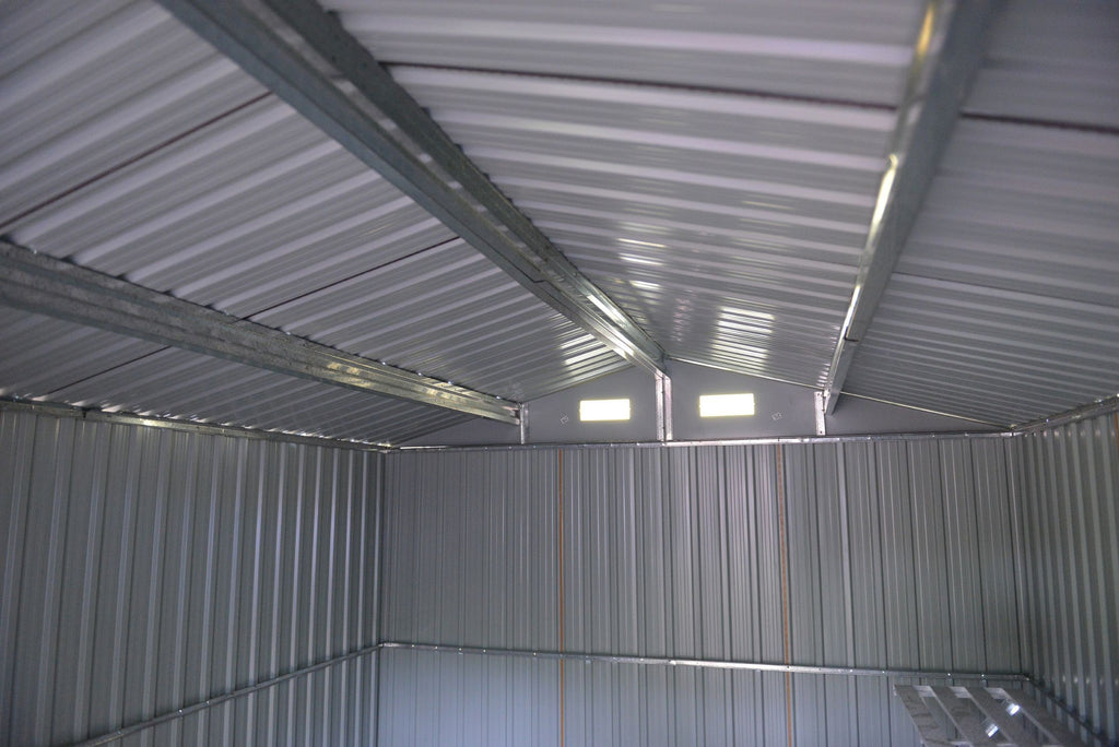 POHJOLA GARDEN Pihavaja 5,3m2 Puutarhavaja, Peltivarasto, Työkaluvaja Valkoinen + sokkeli